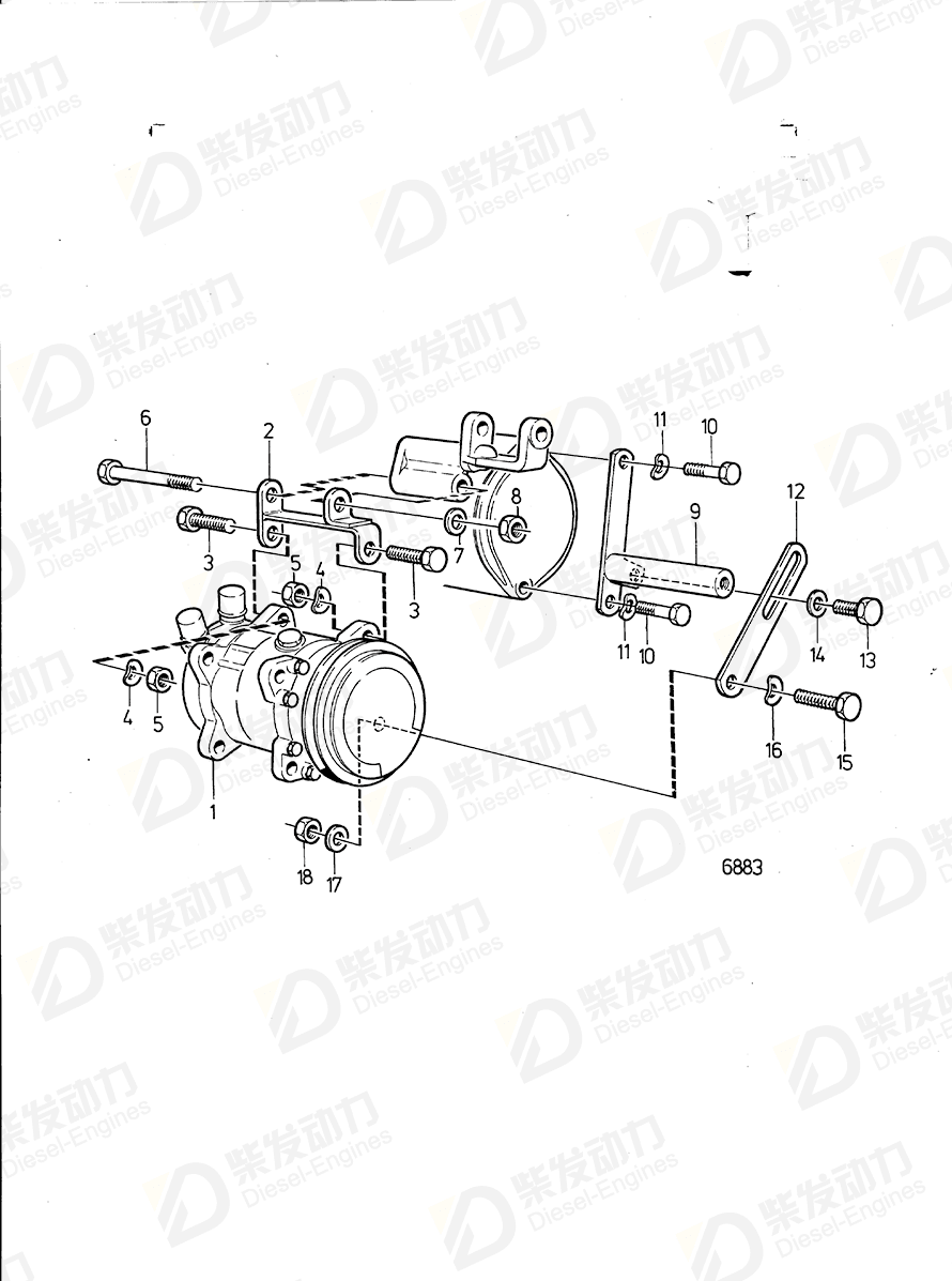 volvo penta Compressor 1593151 Drawing